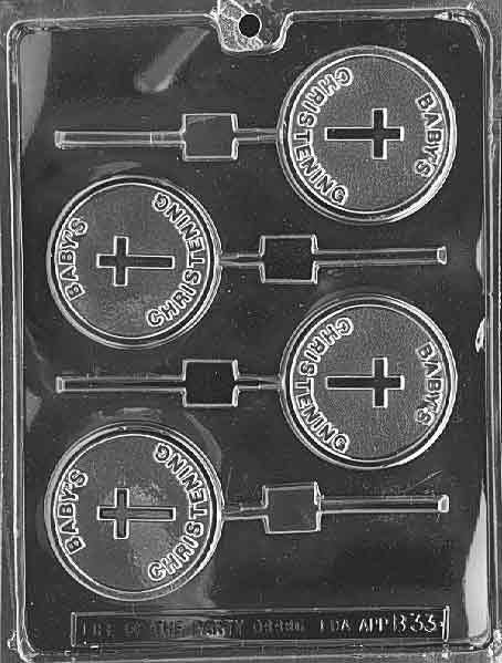 BABY'S CHRISTENING LOLLY Sucker Chocolate Candy Mold Craft Supply