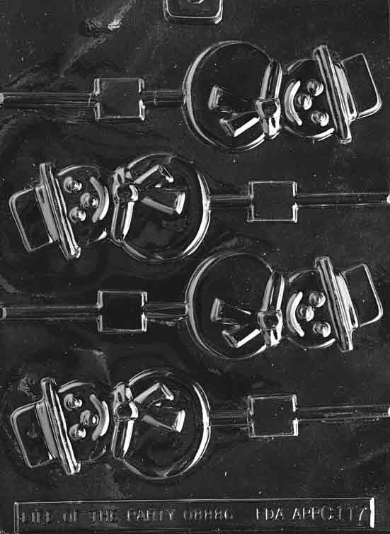 SMILING SNOWMAN Lolly Christmas Sucker Chocolate Candy Mold