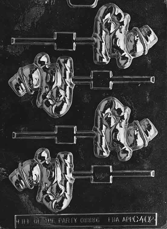 SNOWMAN ON CANE Lolly Christmas Sucker Chocolate Candy Mold Craft Supply
