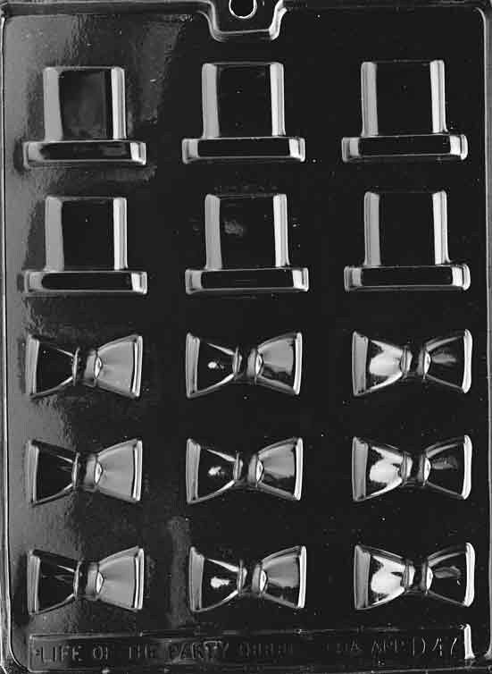 BLACK TIE And HAT Bite Size Chocolate Candy Mold