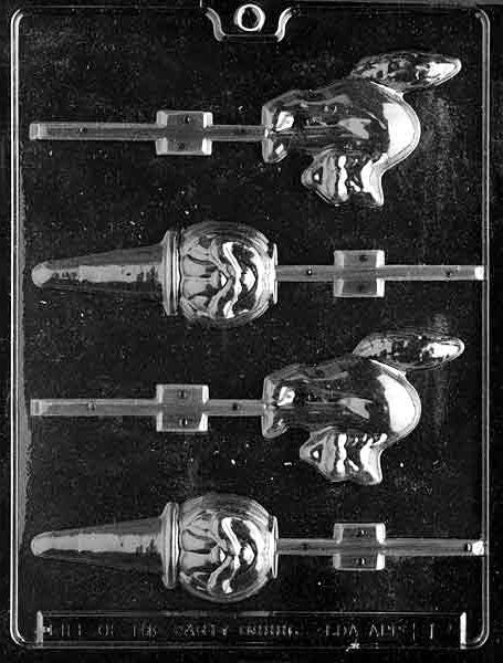 PUMPKINS AND CAT Lolly Halloween Sucker Chocolate Candy Mold Craft Supply