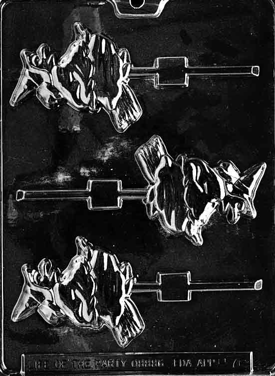 WITCH ON BROOM Lolly Halloween Sucker Chocolate Candy Mold Craft Supply
