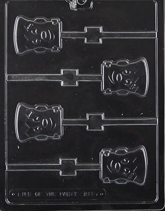 CUTE FRANKENSTEIN LOLLY Halloween Sucker Chocolate Candy Mold