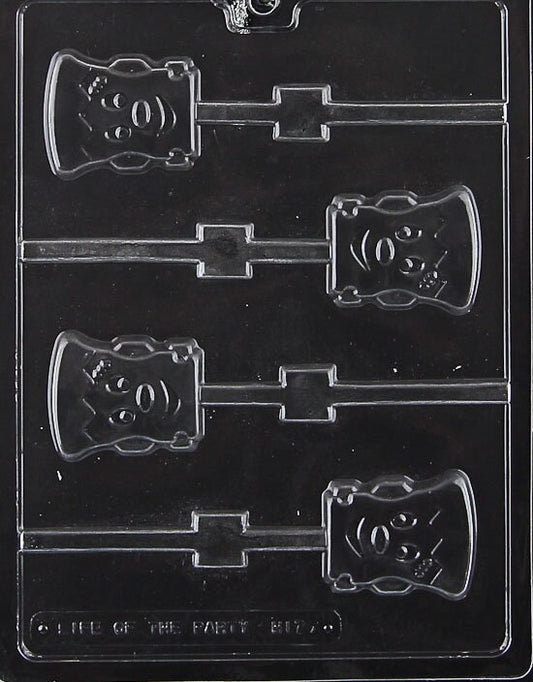 CUTE FRANKENSTEIN LOLLY Halloween Sucker Chocolate Candy Mold Craft Supply