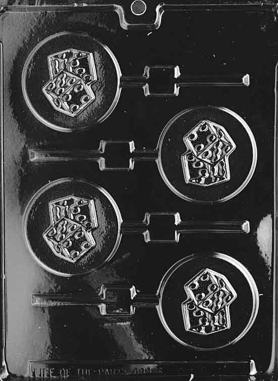 DICE LOLLY Sucker Chocolate Candy Mold Craft Supply