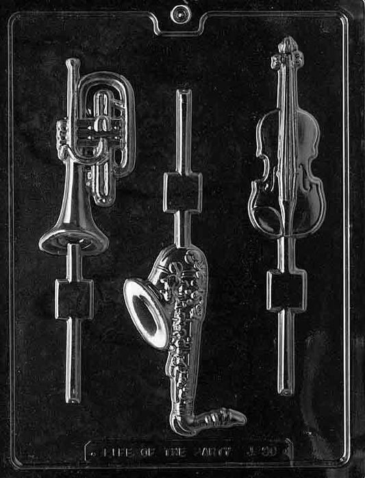 MUSICAL INSTRUMENTS LOLLY Sucker Chocolate Candy Mold Craft Supply