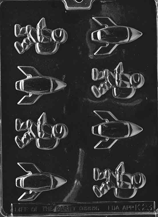 SPACEMAN AND ROCKETS Chocolate Candy Mold Craft Supply