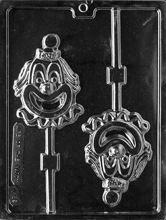 CLOWN LOLLY Sucker Chocolate Candy Mold Craft Supply