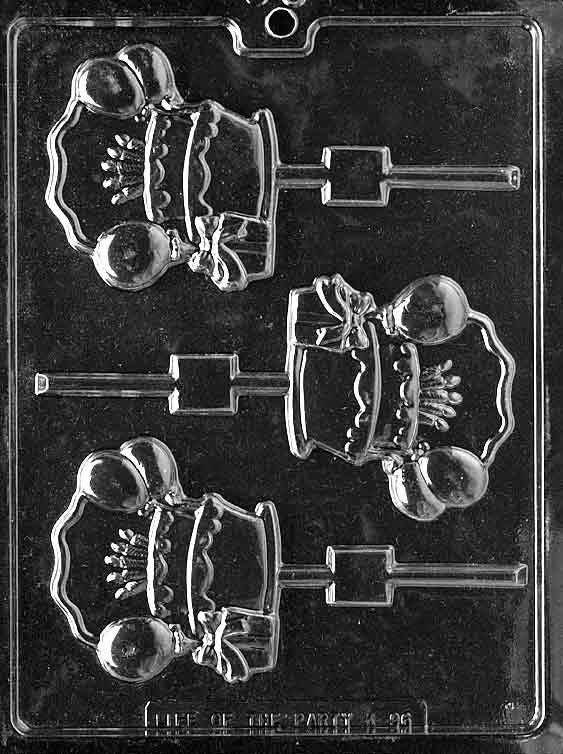 PERSONALIZE B-DAY CAKE Lolly Sucker Chocolate Candy Mold