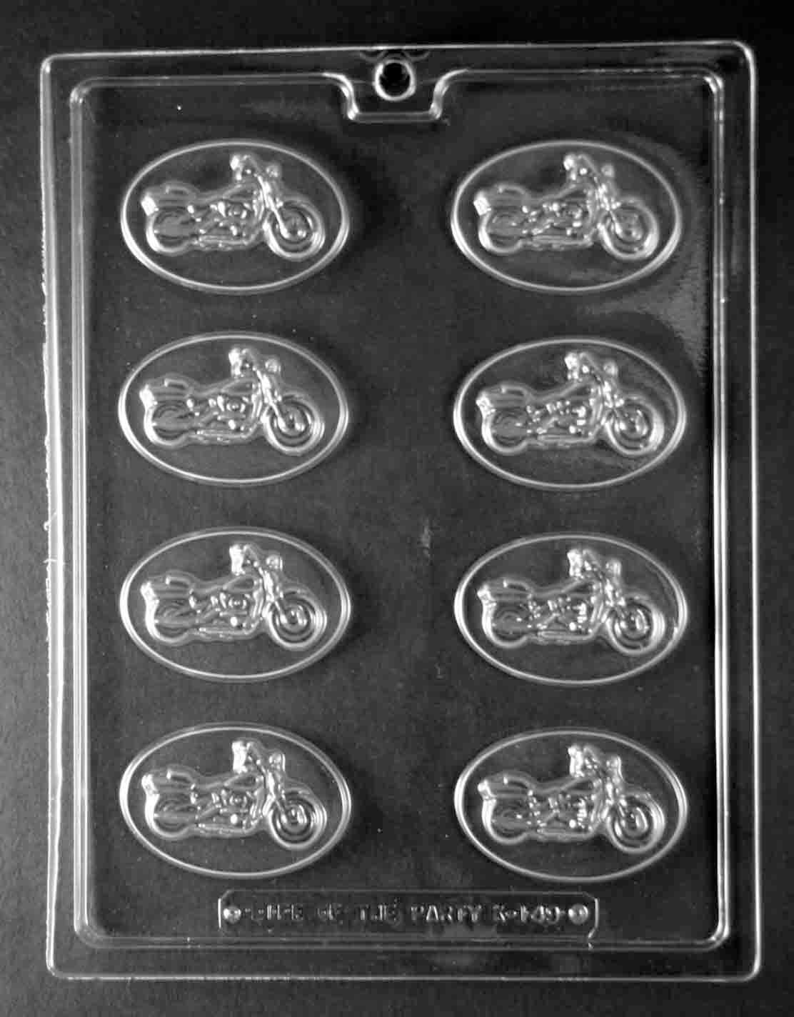 MOTORCYCLE Bite Size Oval Chocolate Candy Mold Craft Supply
