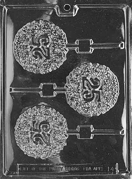 25TH ANNIVERSARY LOLLY Sucker Chocolate Candy Mold Craft Supply