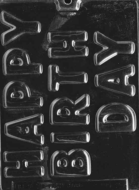 HAPPY BIRTHDAY LETTERS Chocolate Candy Mold Craft Supply