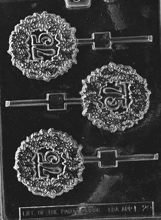 75TH ANNIVERSARY LOLLY Sucker Chocolate Candy Mold Craft Supply