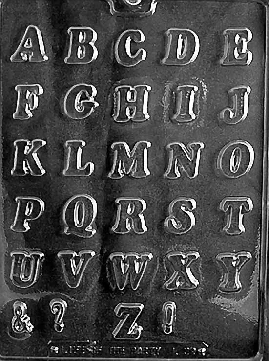 LETTERS A-Z SMALL Chocolate Candy Mold Craft Supply