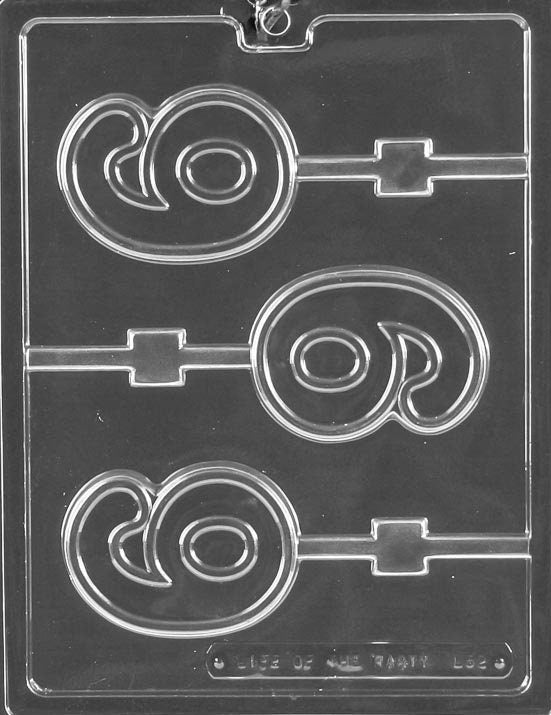 LOLLY #6 Number 6 Sucker Chocolate Candy Mold Craft Supply