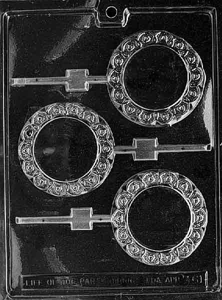 PLAIN ROUND FANCY Border Lolly Sucker Chocolate Candy Mold Craft Supply
