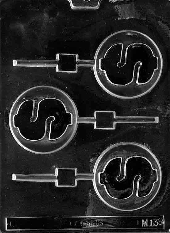 DOLLAR SIGN LOLLY Sucker Chocolate Candy Mold Craft Supply