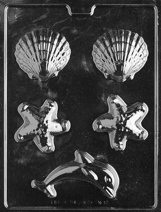 NAUTICAL ASSORTMENT Chocolate Candy Mold - Shell Starfish Craft Supply