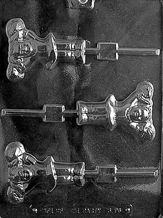 CHEERLEADER WITH POMPOM Lolly Sucker Chocolate Candy Mold Craft Supply