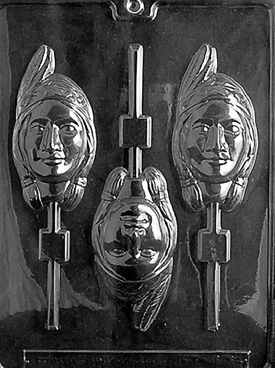 INDIAN HEAD GIRL Lolly Thanksgiving Sucker Chocolate Candy Mold Craft Supply