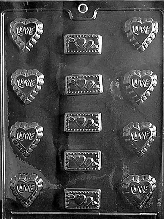 LOVE ASSORTMENT Valentines Chocolate Candy Mold Craft Supply