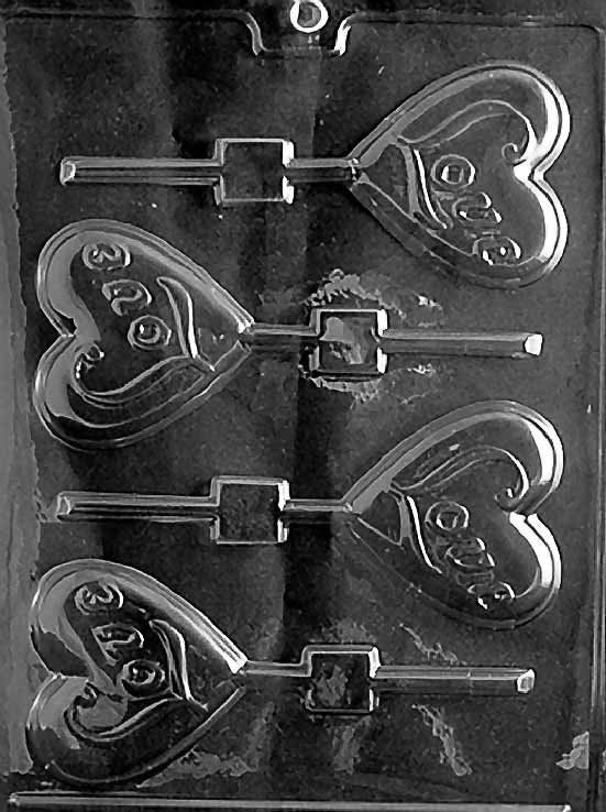 LOVE HEART LOLLY Valentines Sucker Chocolate Candy Mold Craft Supply