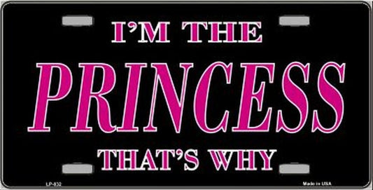 I'M THE PRINCESS That's Why Metal License Plate Craft Supply