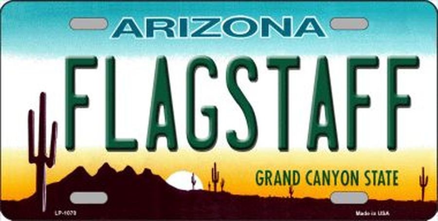 FLAGSTAFF ARIZONA State Background Metal License Plate Craft Supply