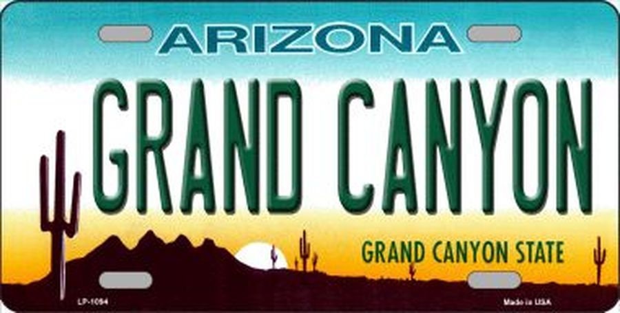 GRAND CANYON ARIZONA State Background Metal License Plate Craft Supply
