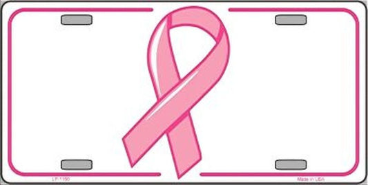 BREAST CANCER RIBBON Awareness Metal License Plate