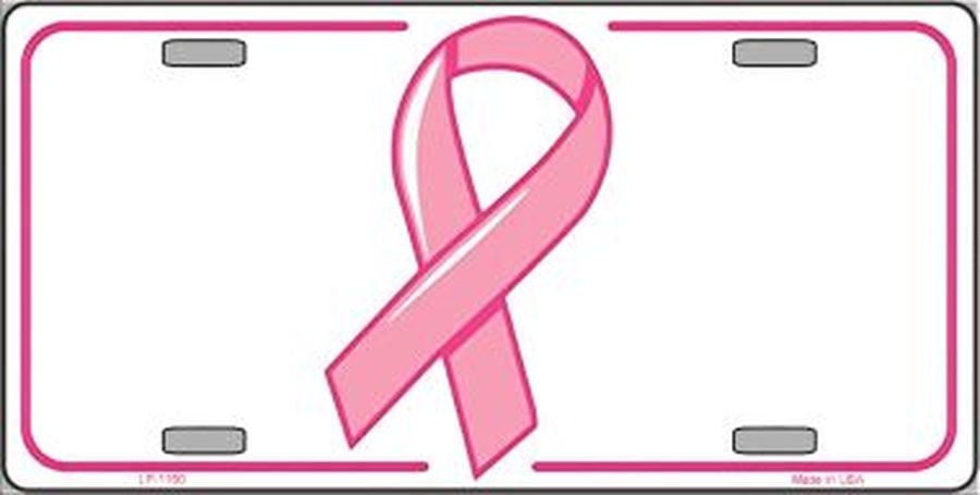 BREAST CANCER RIBBON Awareness Metal License Plate Craft Supply