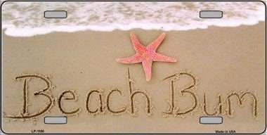 BEACH BUM Metal License Plate Craft Supply