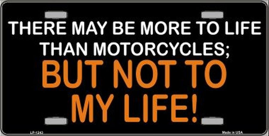 More TO LIFE Than MOTORCYCLES Funny Metal License Plate