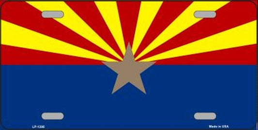 ARIZONA STATE FLAG Small Star Metal License Plate Craft Supply