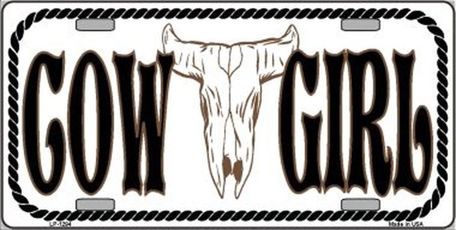 COWGIRL Metal License Plate