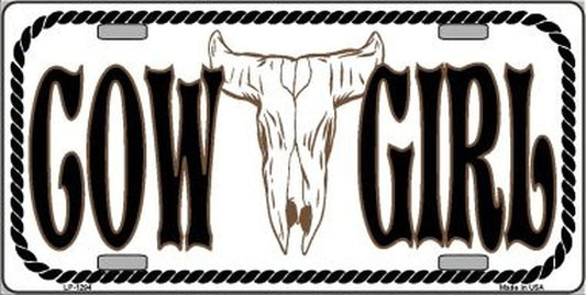COWGIRL Metal License Plate