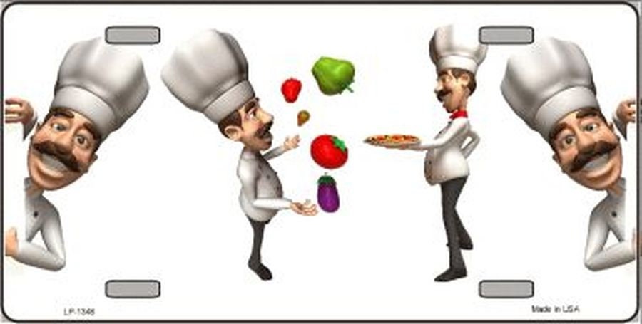 CARTOON CHEF Cooking Metal License Plate