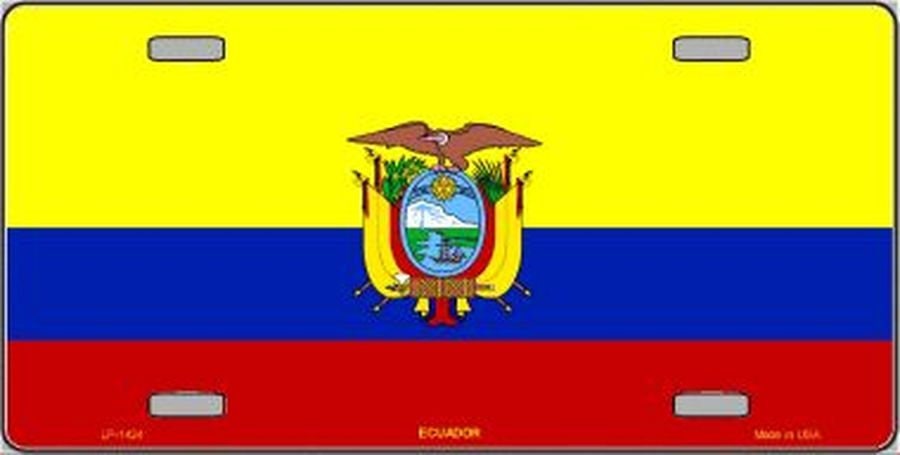 ECUADOR FLAG Metal License Plate
