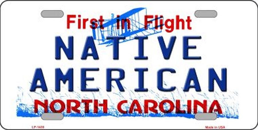 NORTH CAROLINA Native American State Background Metal License Plate Craft Supply