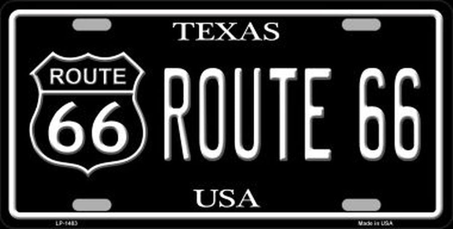ROUTE 66 Texas Metal License Plate