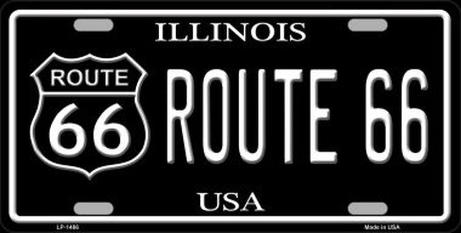 ROUTE 66 Illinois Metal License Plate Craft Supply