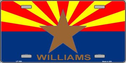 WILLIAMS ARIZONA Flag Metal License Plate Craft Supply