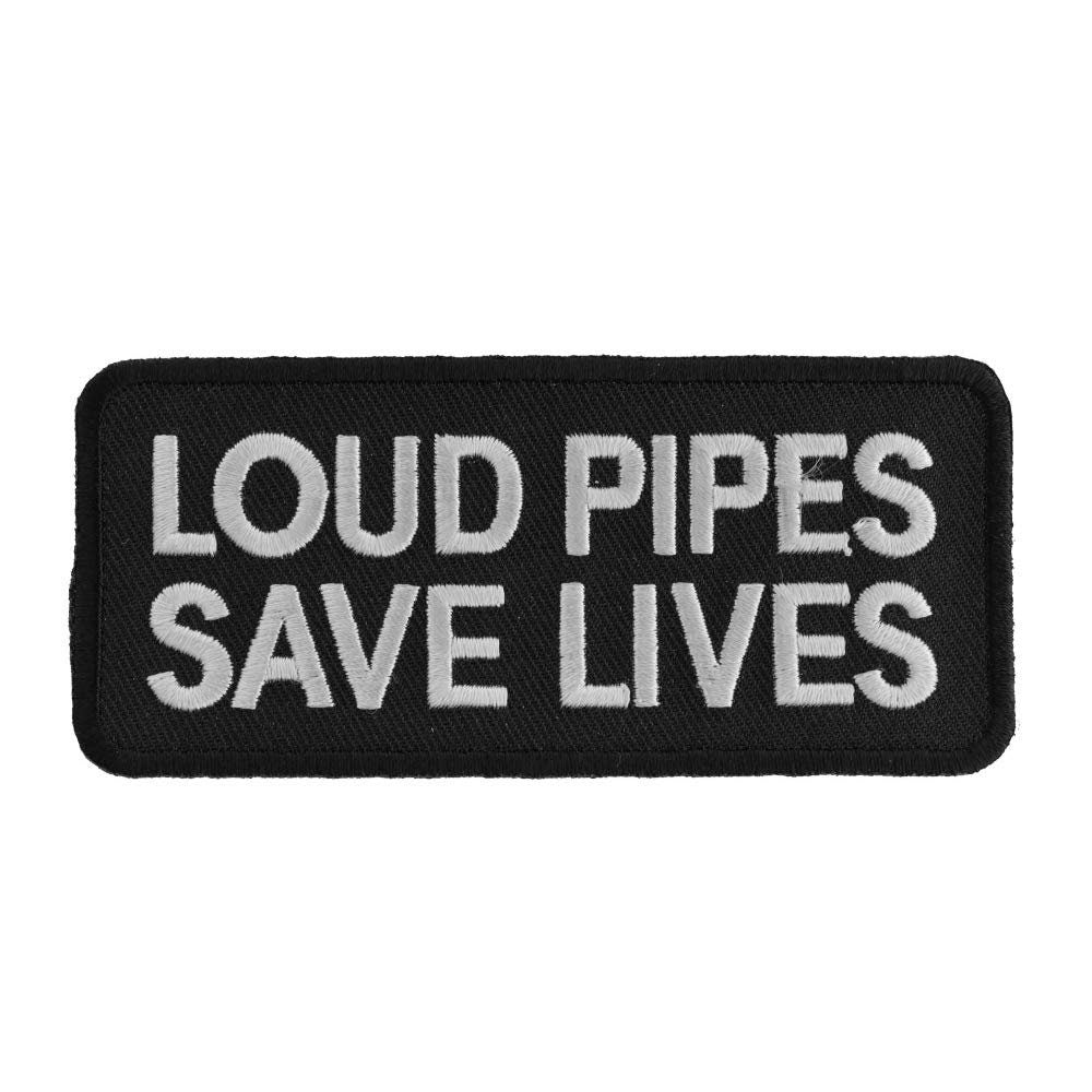 Loud Pipes Save Lives Military Motorcycle Biker Embroidered Patch Craft Supply