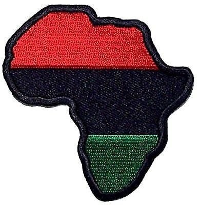 AFRICA MAP FLAG Red Black Green Country Embroidered Patch