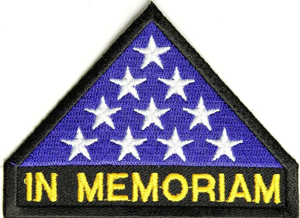 IN MEMORIAM FOLDED Us Flag Military Embroidered Patch Craft Supply