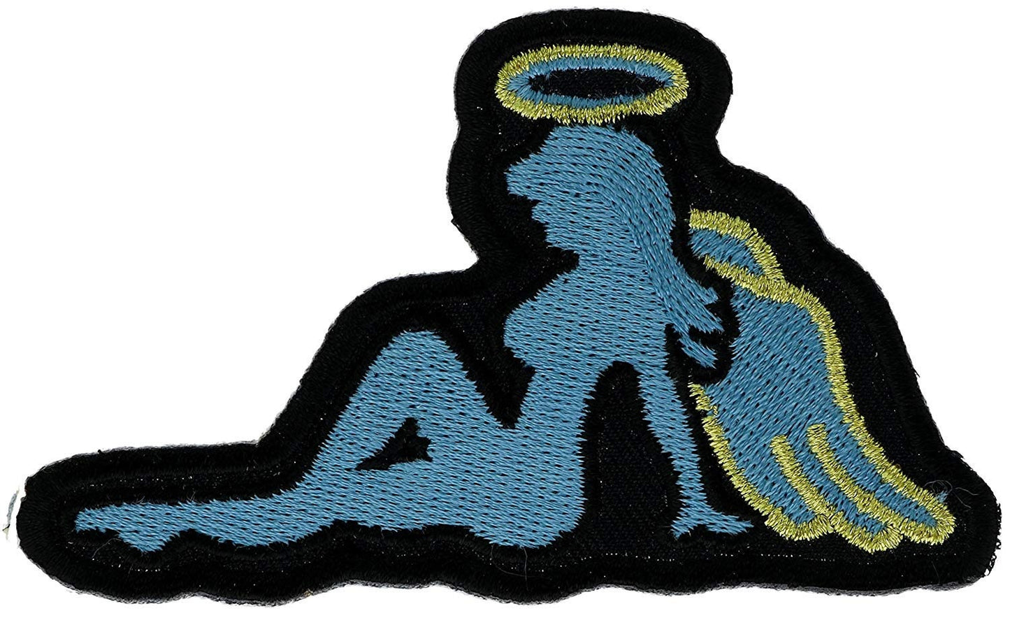 ANGEL GIRL Blue Motorcycle Biker Embroidered Patch
