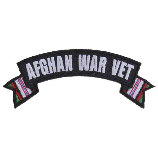 AFGHAN WAR VET Small Ribbon Rocker Military Embroidered Patch
