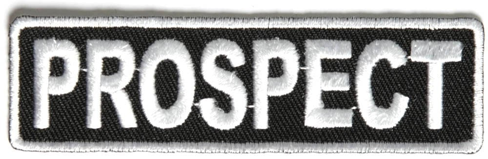 PROSPECT White Black Biker Motorcycle Embroidered Patch Craft Supply