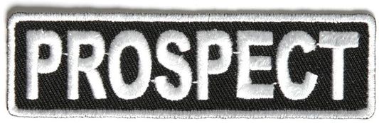 PROSPECT White Black Biker Motorcycle Embroidered Patch Craft Supply