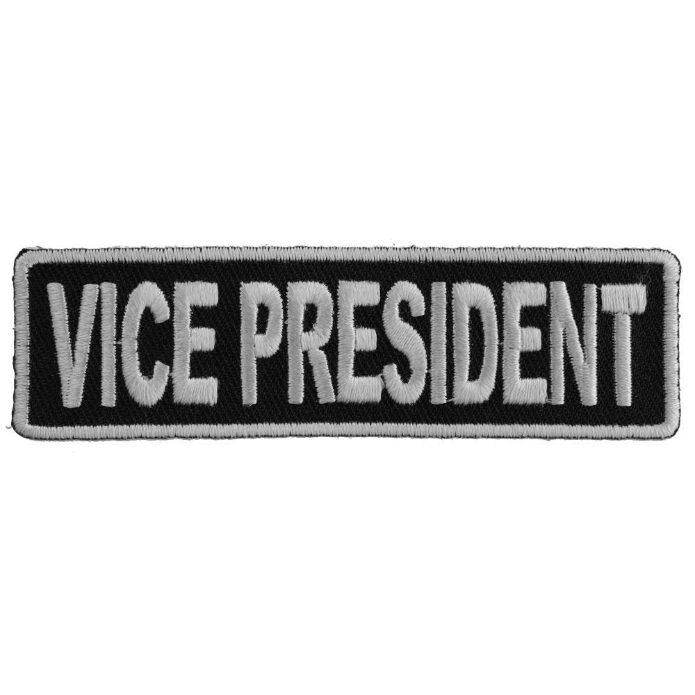 VICE PRESIDENT White Biker Motorcycle Embroidered Patch